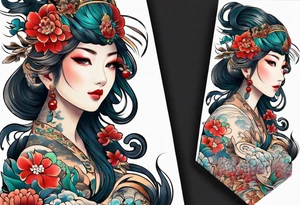 Traditional japanese neck tattoo tattoo idea