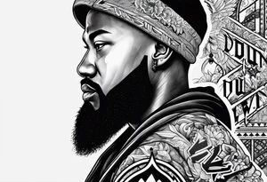 Wu-Tang font saying down by Law tattoo idea