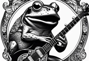 Frog playing guitar. tattoo idea