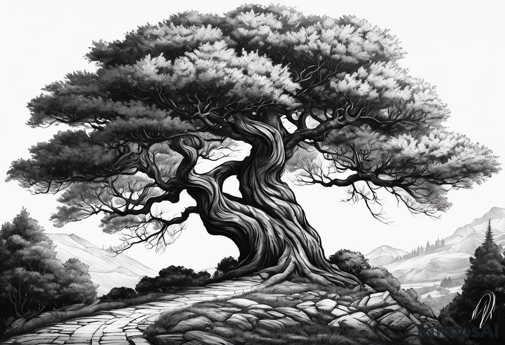 Italian mallochio tree tattoo idea