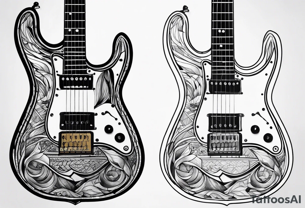 electric guitar tattoo idea