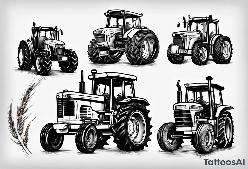 Grain tractor tattoo idea