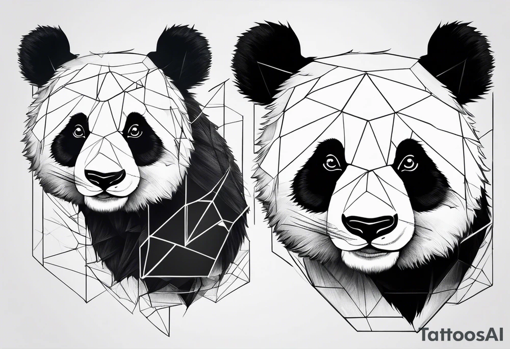 Make me a panda bear suring tattoo idea