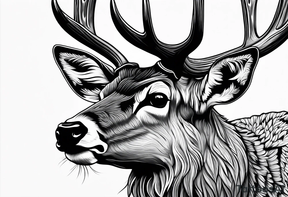 Mule deer head tattoo idea