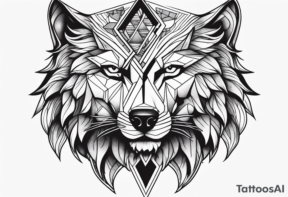 Wolf and lion tattoo idea