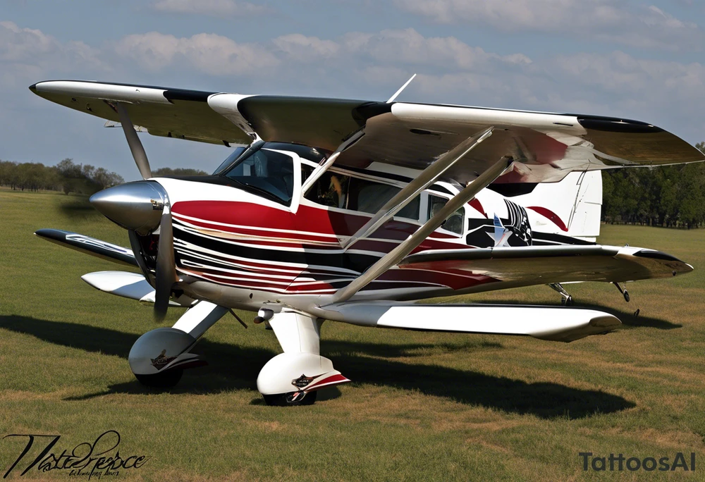 Create a tattoo that incorporates Texas, Arkansas, New Mexico,  Beechcraft A36, semper fidelis , boating, dates 05-01-2004, 02-25-2007, 05-19-2012 tattoo idea