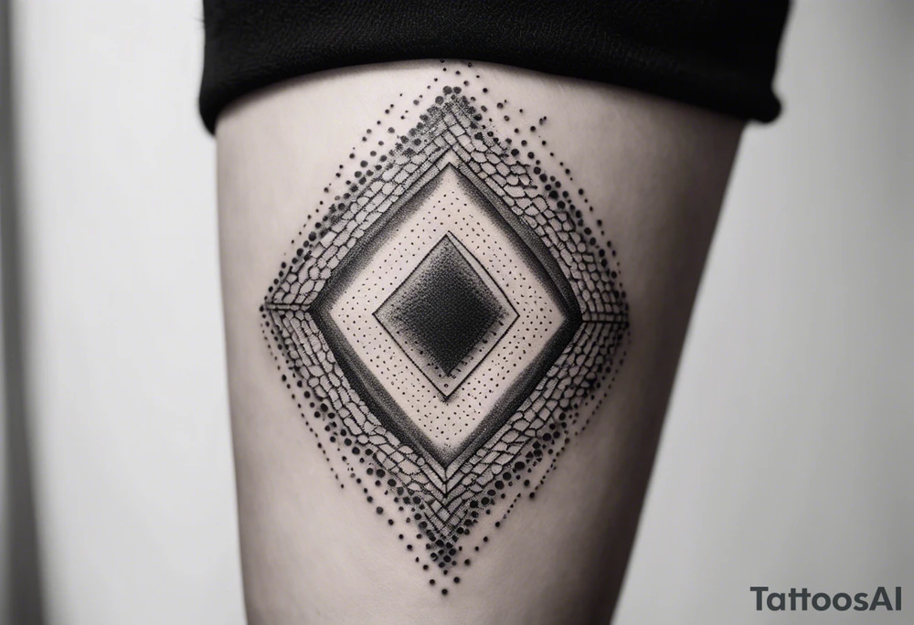 micro realistic tattoo with geometric shapes and lines tattoo idea