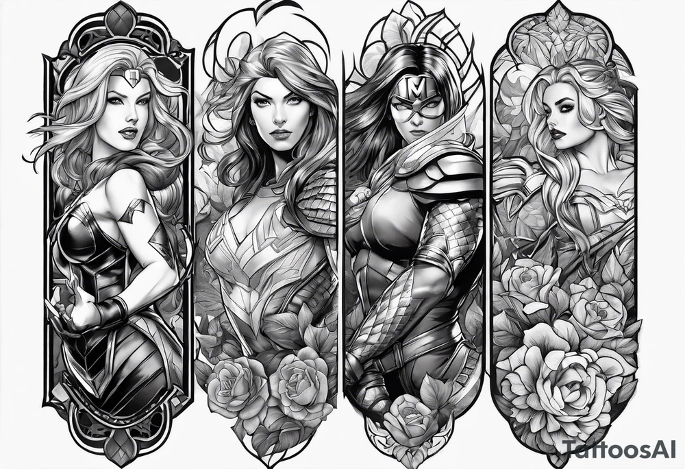 Marvel forearm sleeve tattoo idea