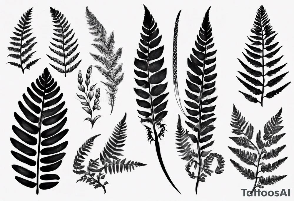 Sword fern tattoo idea