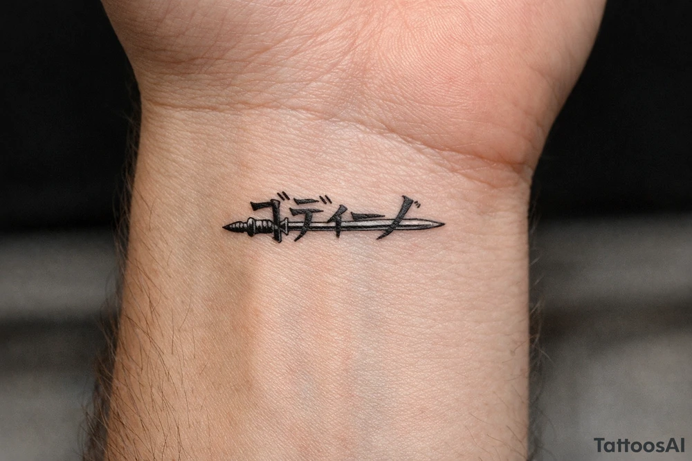 ゴディーノ with sword through name tattoo idea