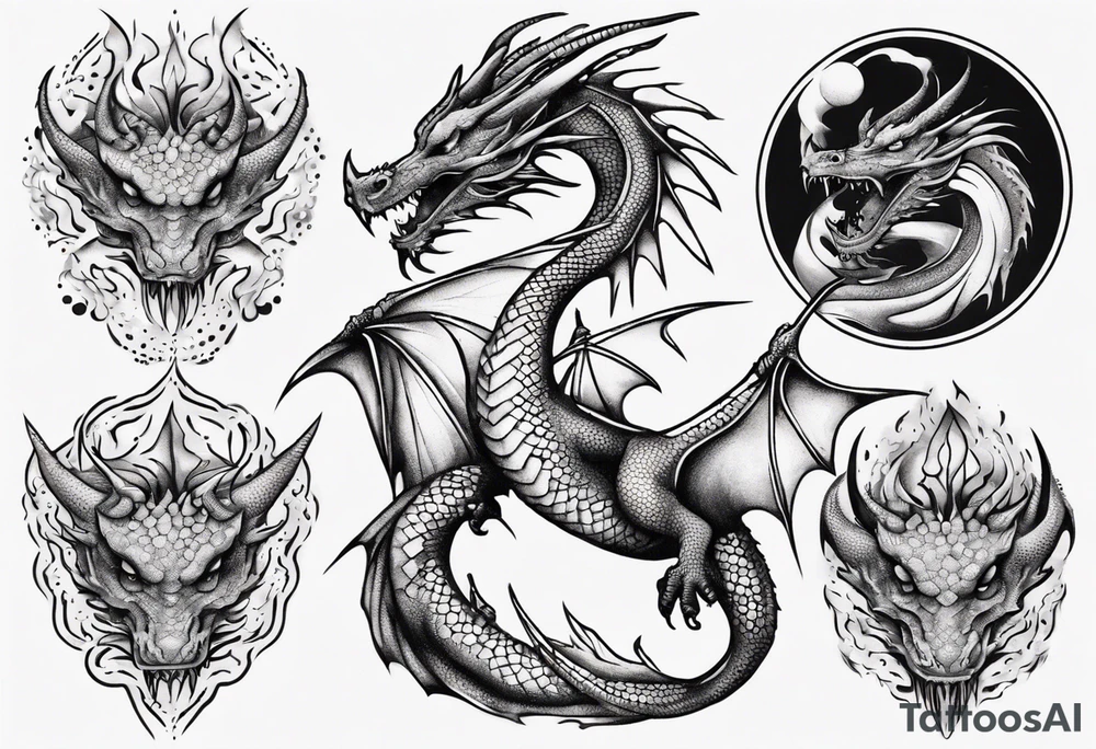 Dragons back piece tattoo idea