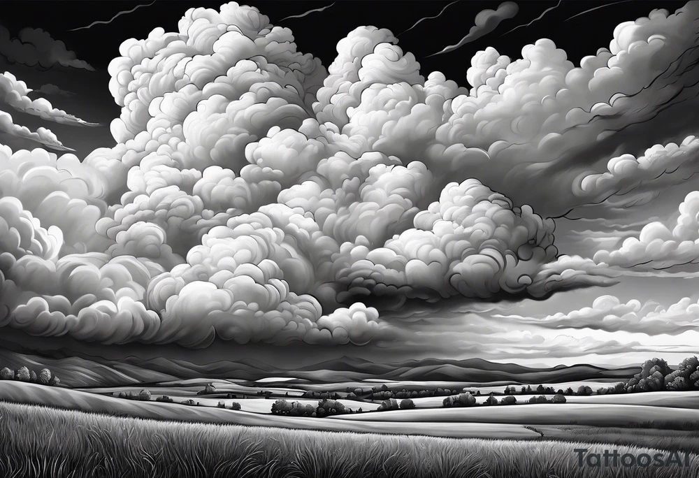 valley scene beautiful cumulous clouds after a storm tattoo idea valley scene beautiful cumulous clouds after a storm tattoo idea