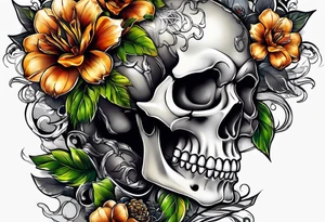 extreme joint pain breaking through skin on arm skull no flowers tattoo idea