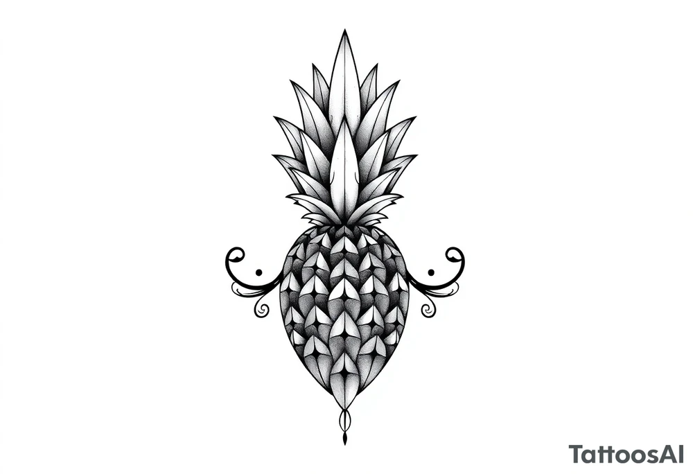 Crowned pineapple vagina , tattoo idea