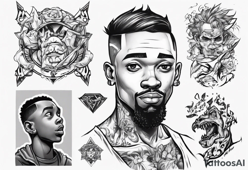 Black son who looks up to his dad tattoo idea