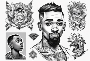 Black son who looks up to his dad tattoo idea