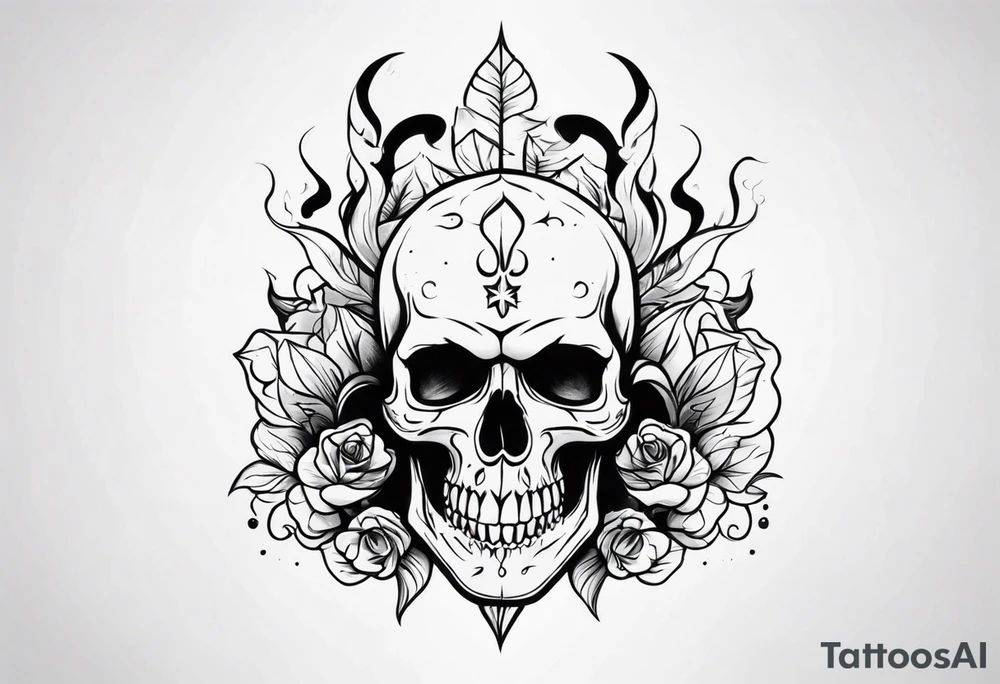 skull with smoke tattoo idea