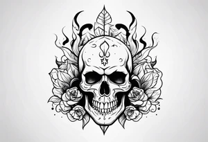 skull with smoke tattoo idea
