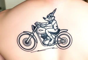 Taz looney tools character riding a motorcycle tattoo idea