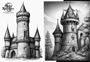 medieval tower tattoo idea