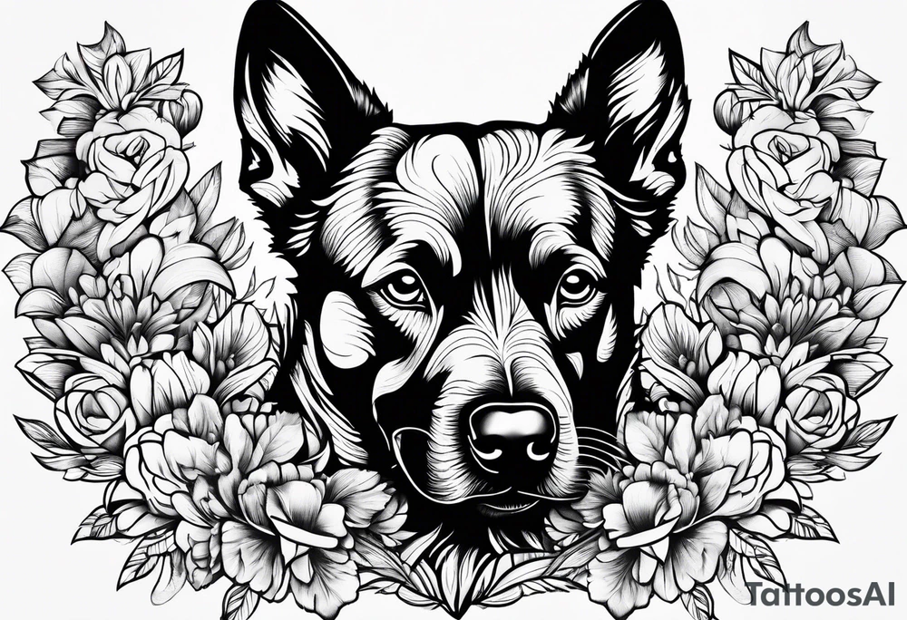 dog love tattoo idea
