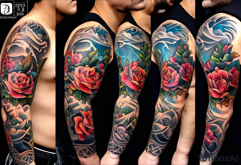 Family half sleeve tattoo idea