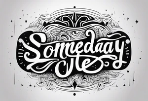 SOMEDAY WE WILL ALL BE FREE as a full sentence on one line tattoo idea