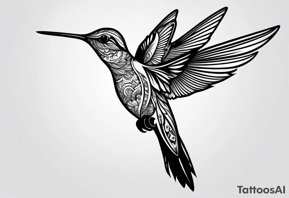 Humming bird silhouette tattoo idea