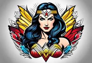 Wonder woman logo with crown tattoo idea