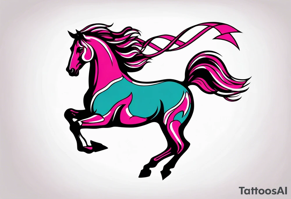 Turn pink ribbon into bucking horse
Breast cancer tattoo idea