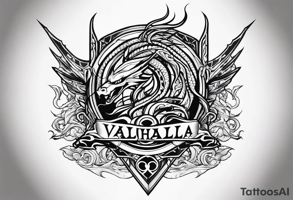 Valhalla dragon sword tattoo idea