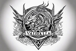 Valhalla dragon sword tattoo idea