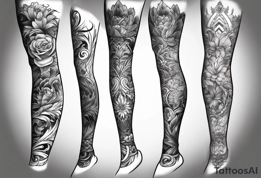 Leg sleeve tattoo idea