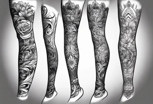 Leg sleeve tattoo idea