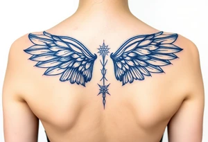 Your wings were ready but mines were not, blue tattoo idea