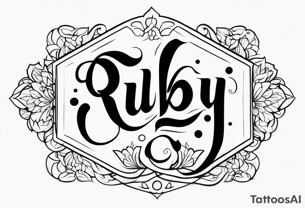 Ruby in calligraphy font tattoo idea