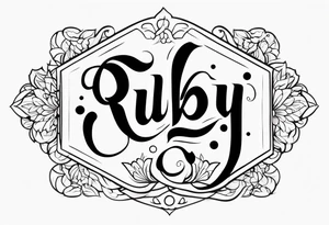 Ruby in calligraphy font tattoo idea