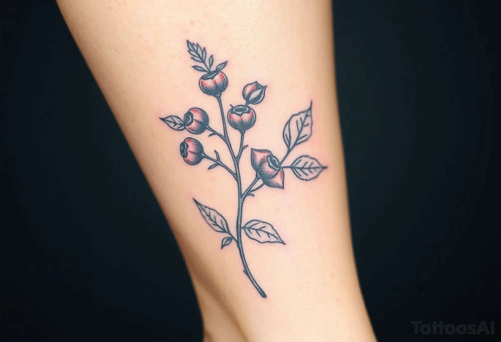 wildberry plant tattoo idea