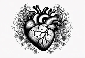 photograph of a human heart as you would see in a human body tattoo idea