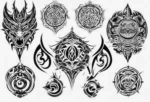 Dragon scale symmetrical tattoo idea