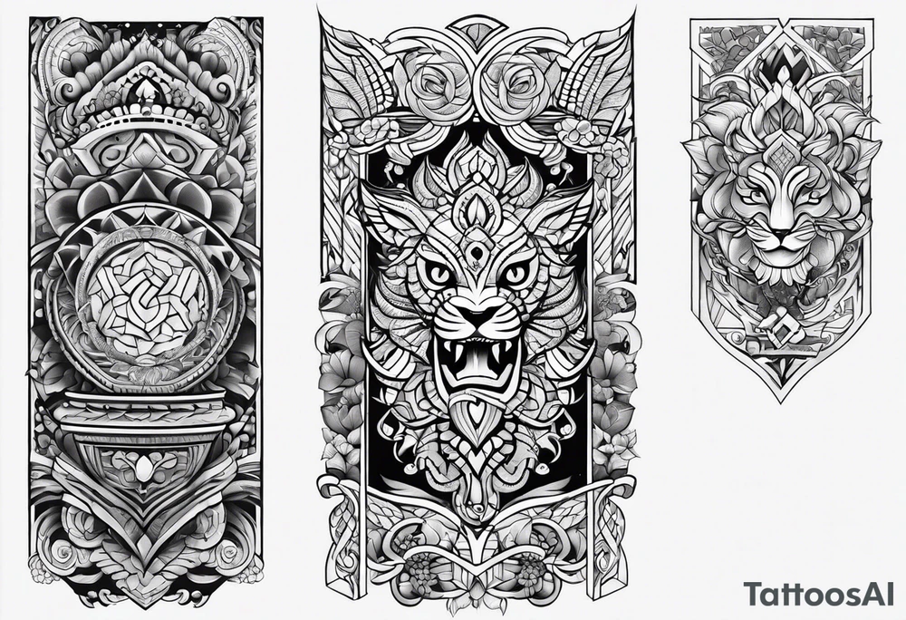 Danish and Filipino half arm sleeve tattoo idea