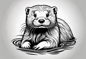 A cute otter tattoo idea