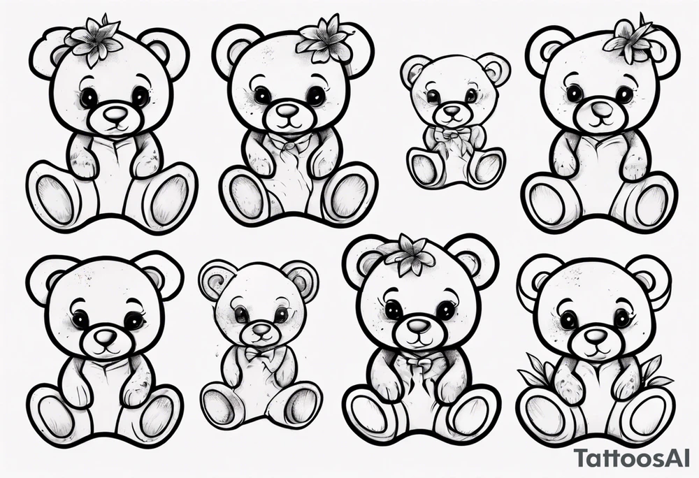 Lily teddy bear tattoo idea