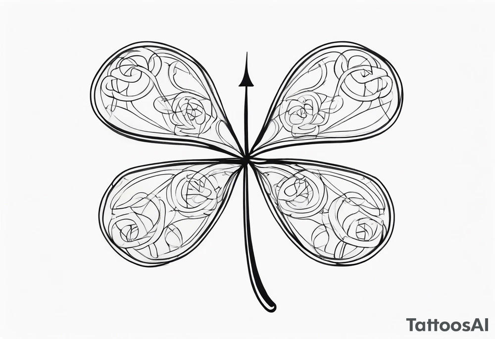 clover with numbers 18 and 0 tattoo idea