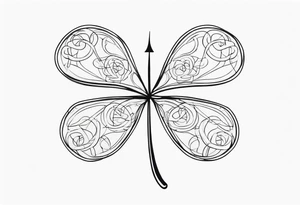 clover with numbers 18 and 0 tattoo idea