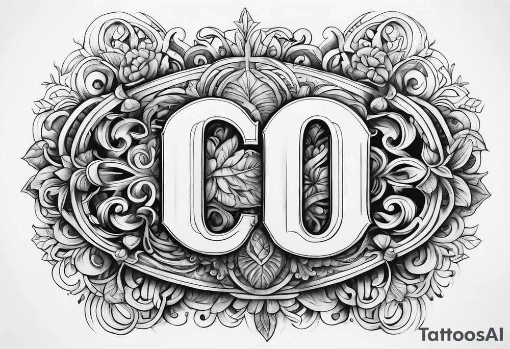the letters O T G with a cool font tattoo idea