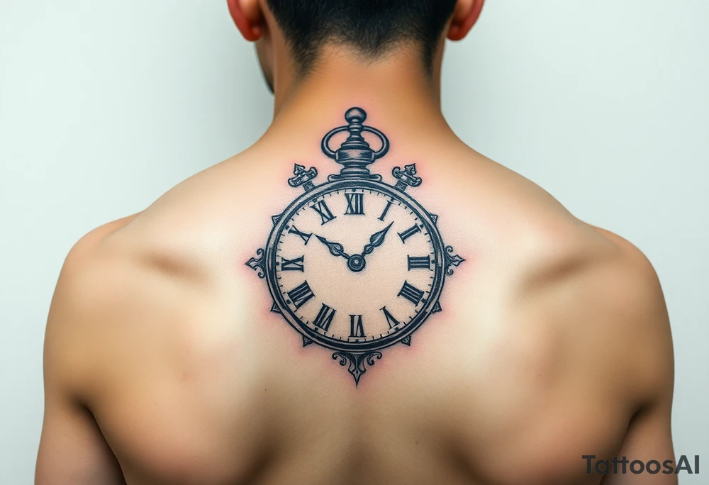 Japanese style tattoo  with a clock tattoo idea