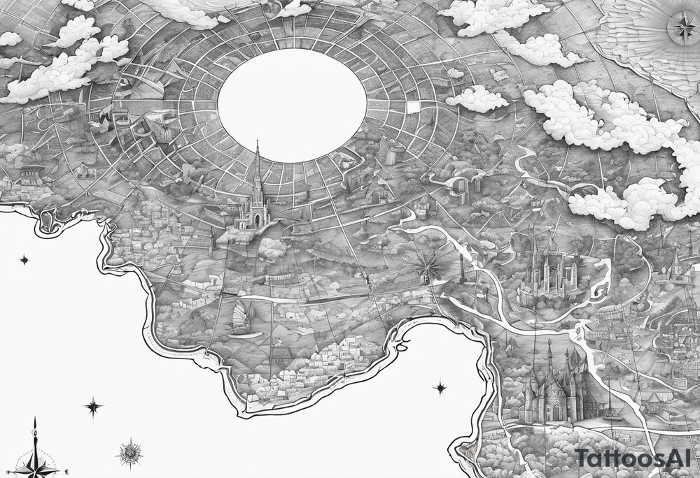 Mapa mundi no antebraco com tattoo idea