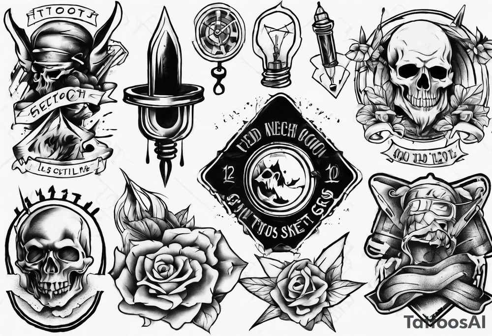 Old school sketch tattoo idea