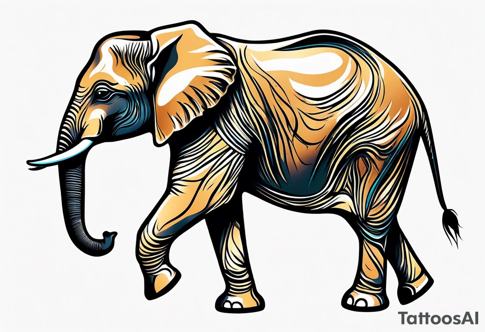 baby elephant calf tattoo idea